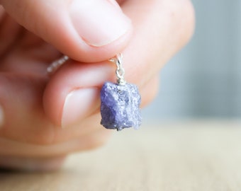 Raw Tanzanite Necklace for Awareness and Intuition