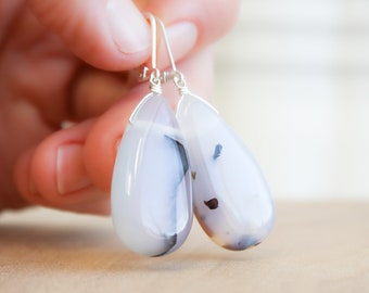 Natural Agate Lever Back Earrings for Stability and Balance