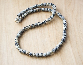 Dalmatian Stone Bead Necklace for Mental Freedom and Self Expression