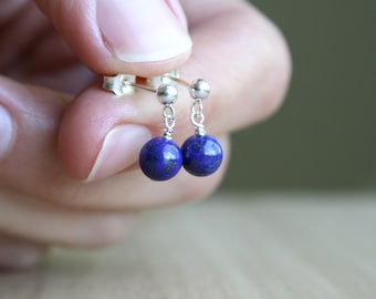Lapis Lazuli Stud Earrings for Enlightenment and Personal Power