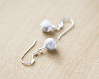 White Howlite Earrings for Calm and Creativity