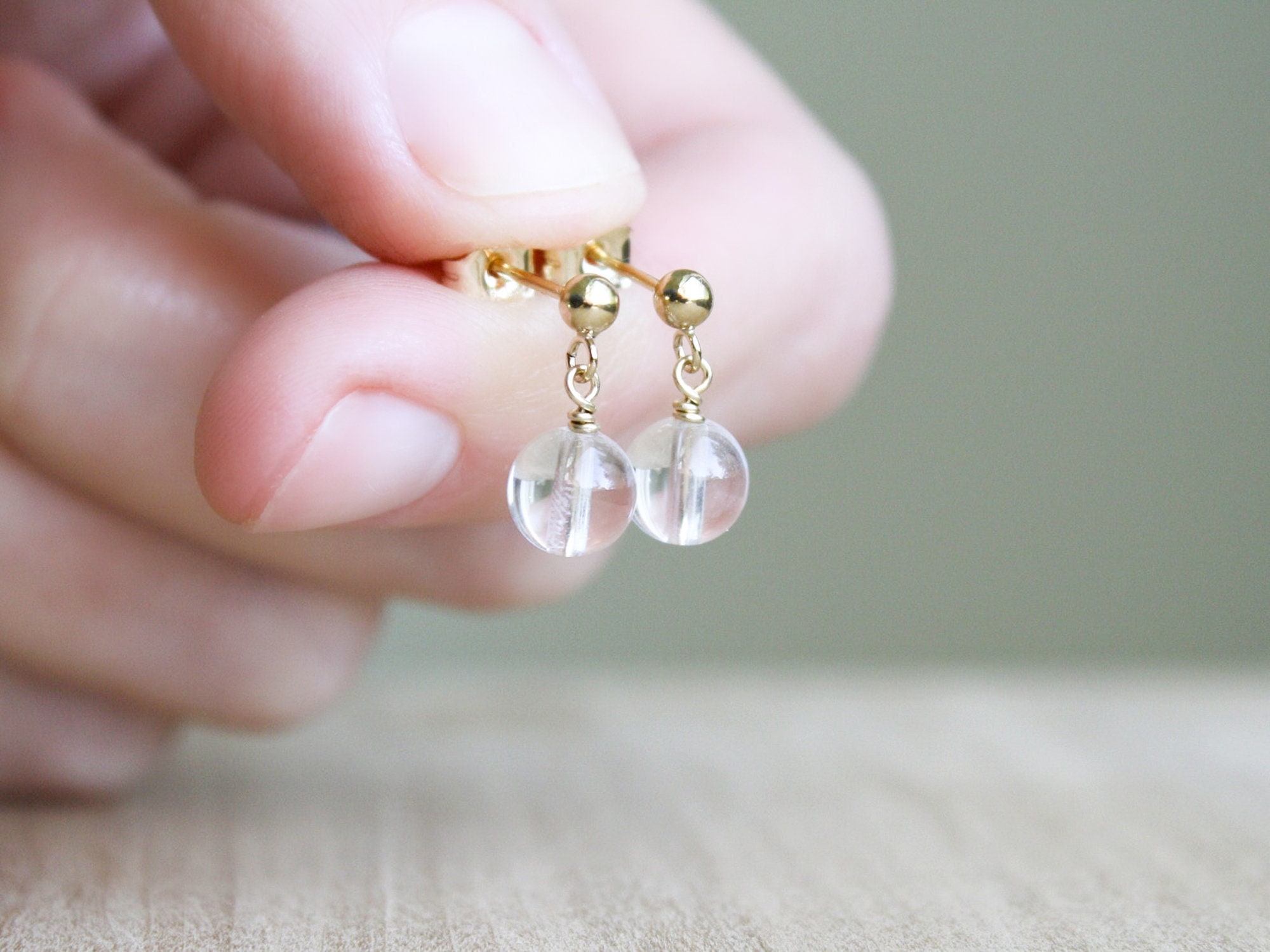 Clear Glass Bubble Earrings Glass Ball Earrings Clear Earrings