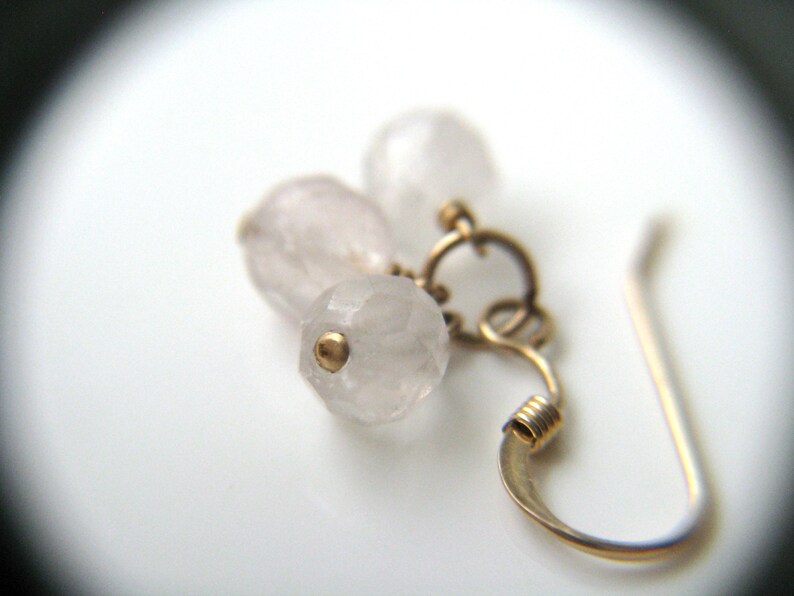 Rose Quartz Dangle Earrings Women Rose Quartz Earrings Gold