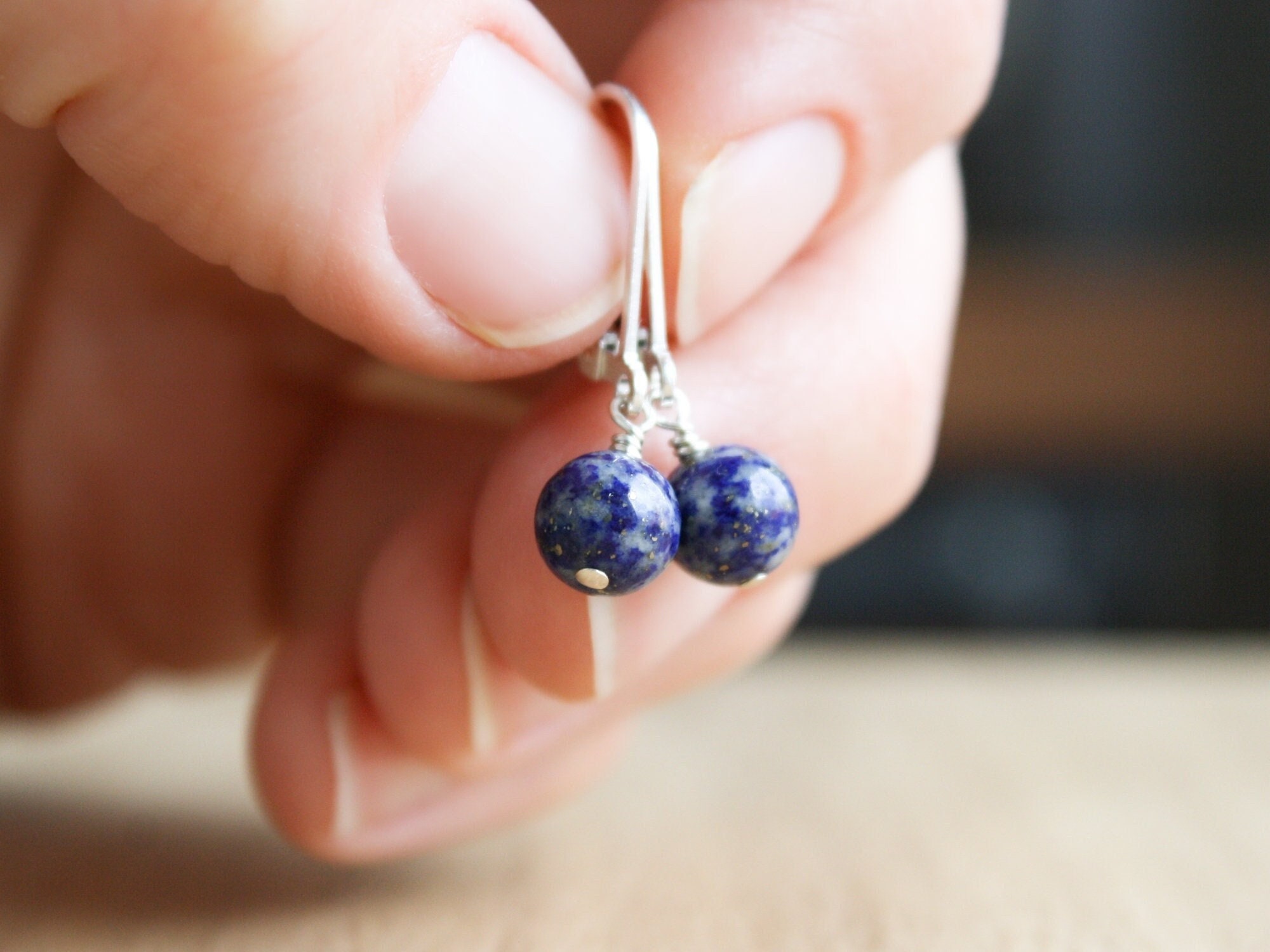 Lapis leverback earrings deals