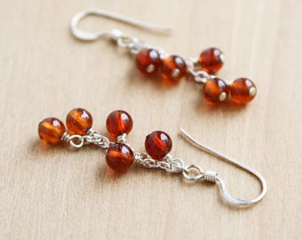 Hessonite Garnet Earrings in Sterling Silver for Renewed Passion NEW