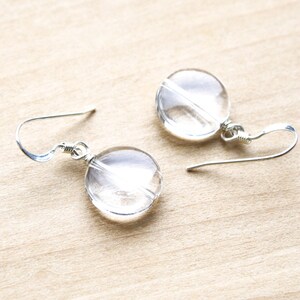 Clear Quartz Earrings Dangle . Quartz Crystal Earrings in Sterling Silver image 4