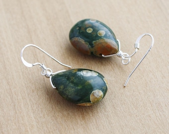 Rhyolite Earrings in Sterling Silver for Self Acceptance and Affirmation