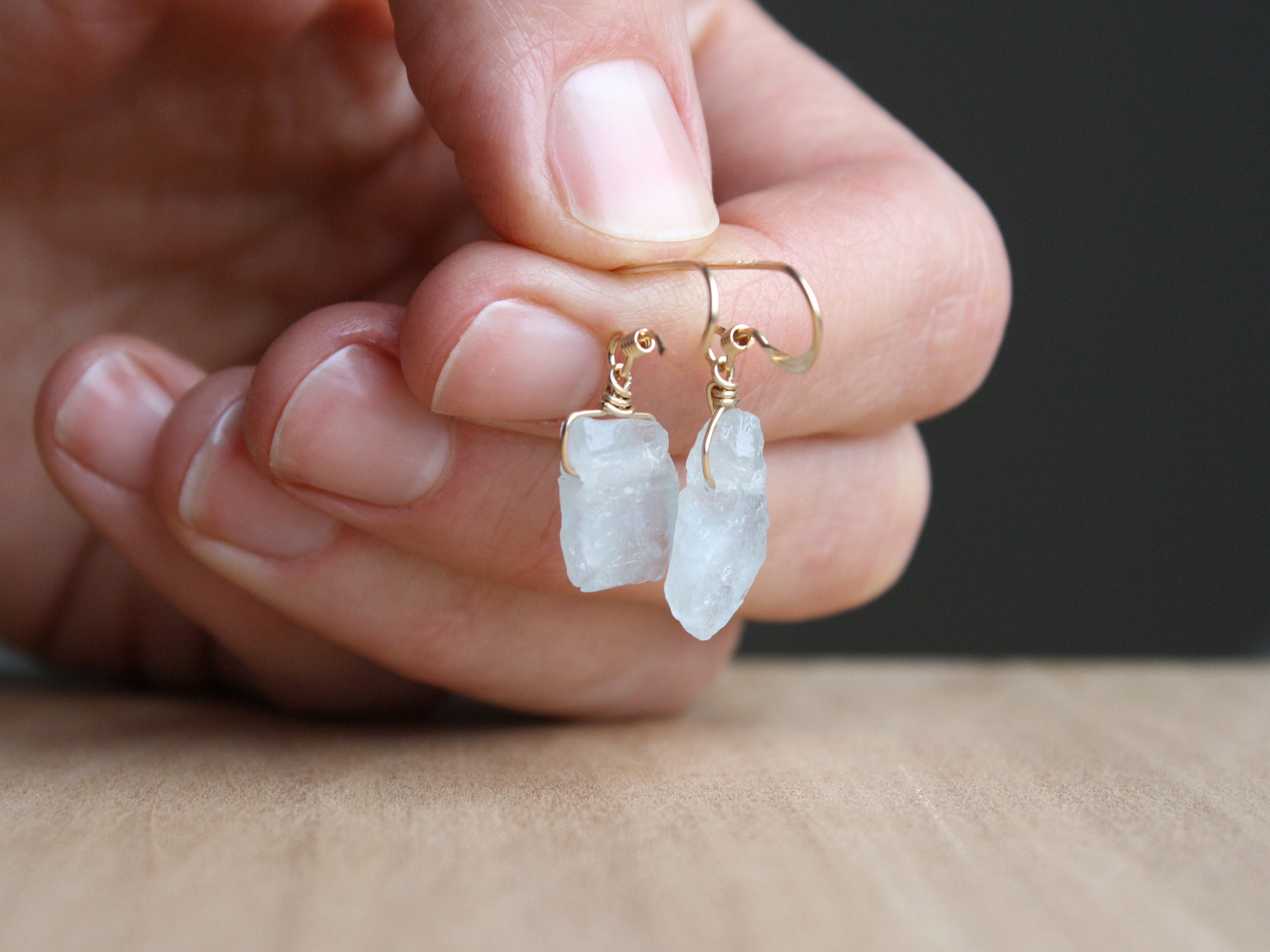 Aquamarine earrings silver earrings gold filled earrings natural stone earrings
