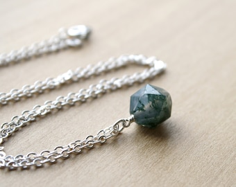 Moss Agate Necklace for Harmony and Abundance