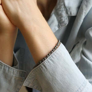 Anxiety Bracelet for Women and Men . Hematite Bracelet 4mm . Healing Crystal Bracelet Beaded image 7