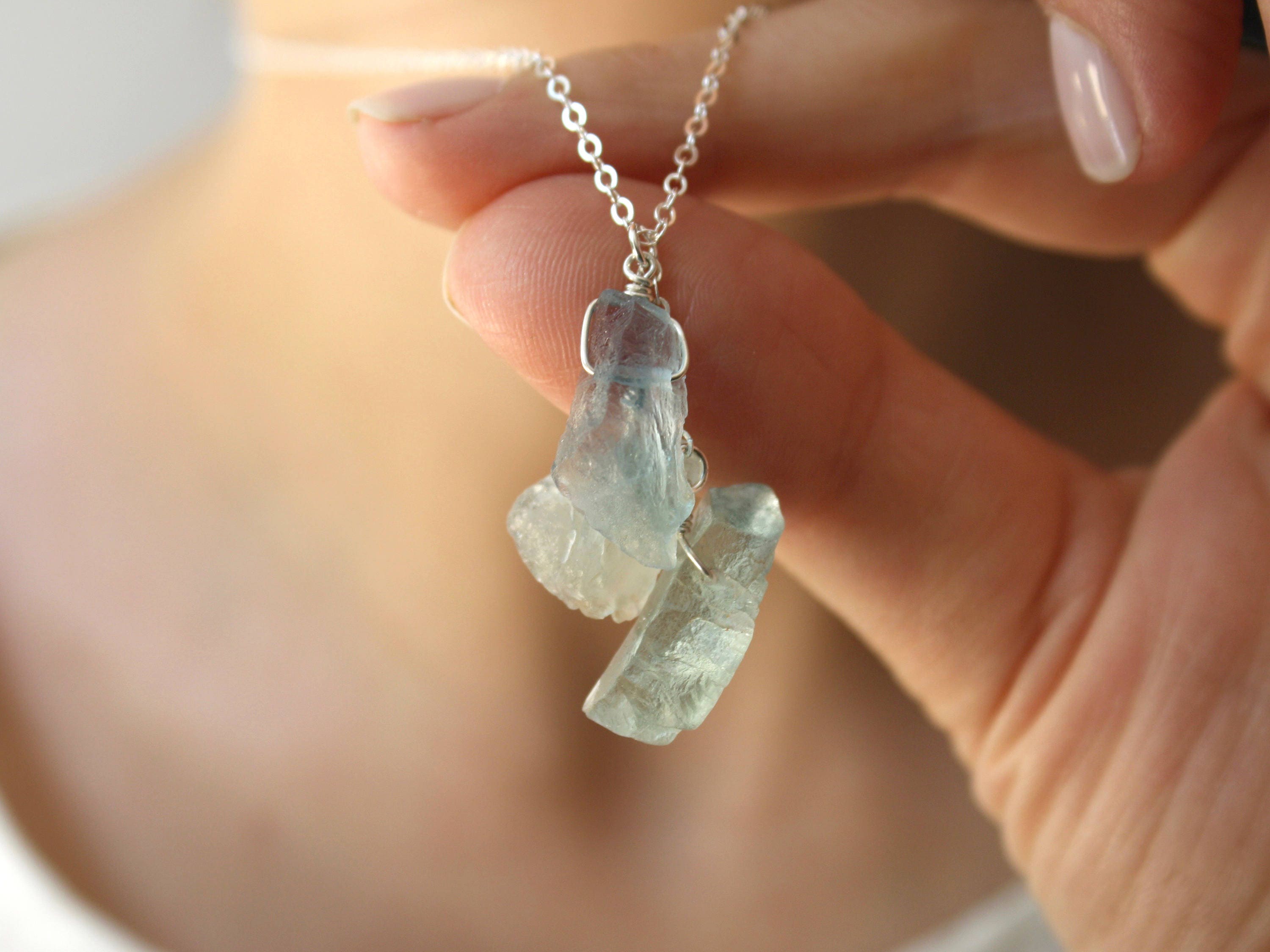 Rainbow Fluorite Crystal Necklace Raw Healing Crystals Empath Protection  Choker