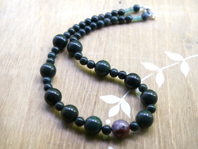 Protection Necklace Bloodstone Necklace for Women and Men Wellness Jewelry