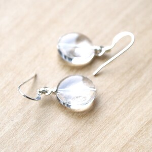 Clear Quartz Earrings Dangle . Quartz Crystal Earrings in Sterling Silver image 8