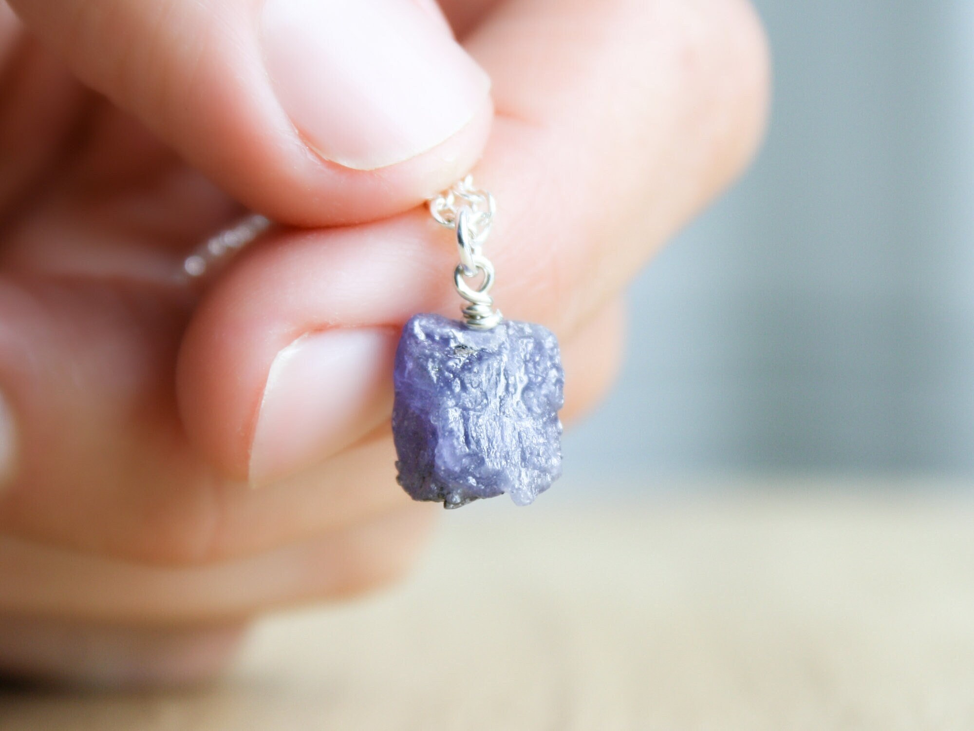 Raw outlet tanzanite necklace