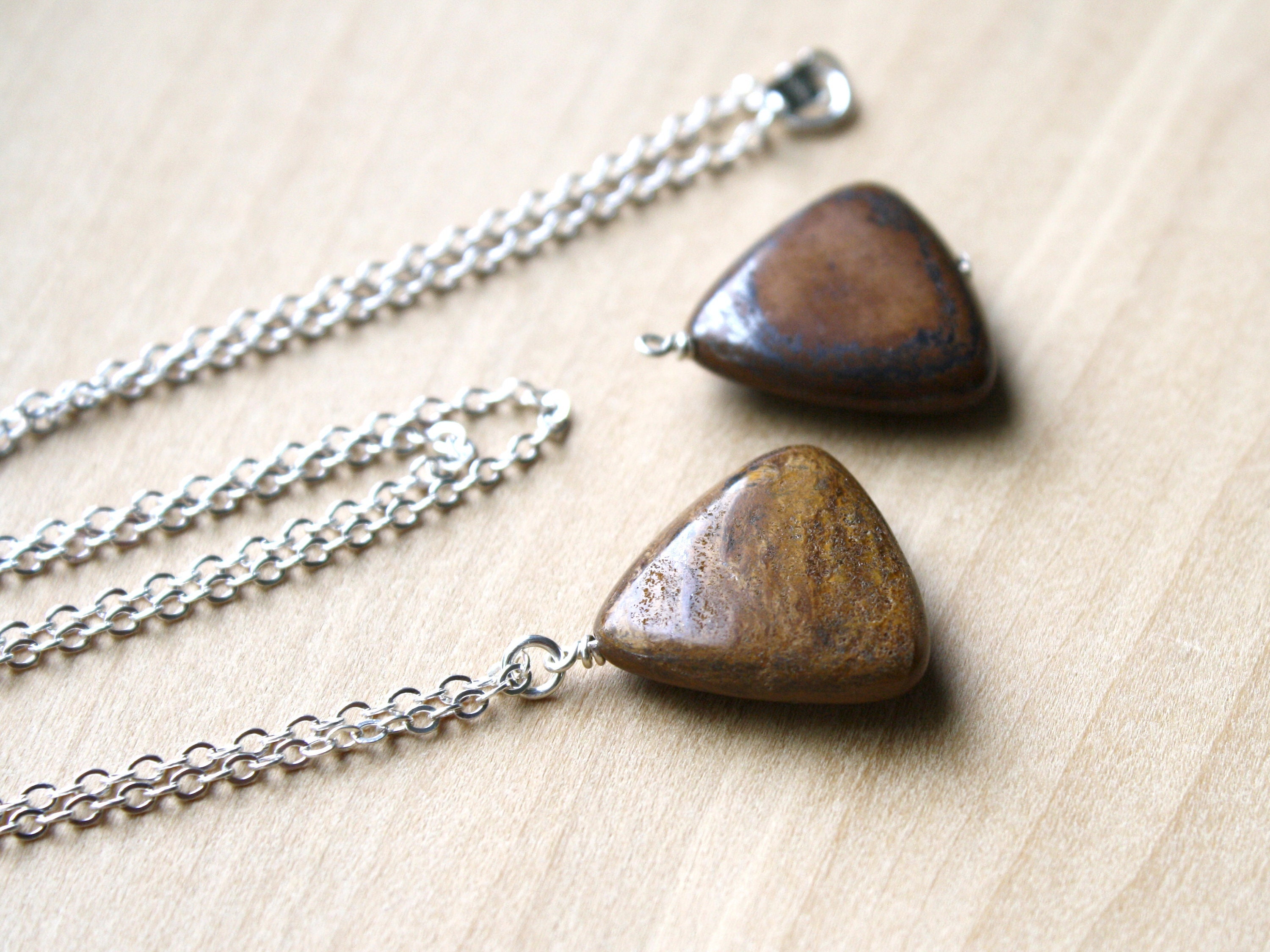 Tiger Iron Necklace Pendant . Geometric 