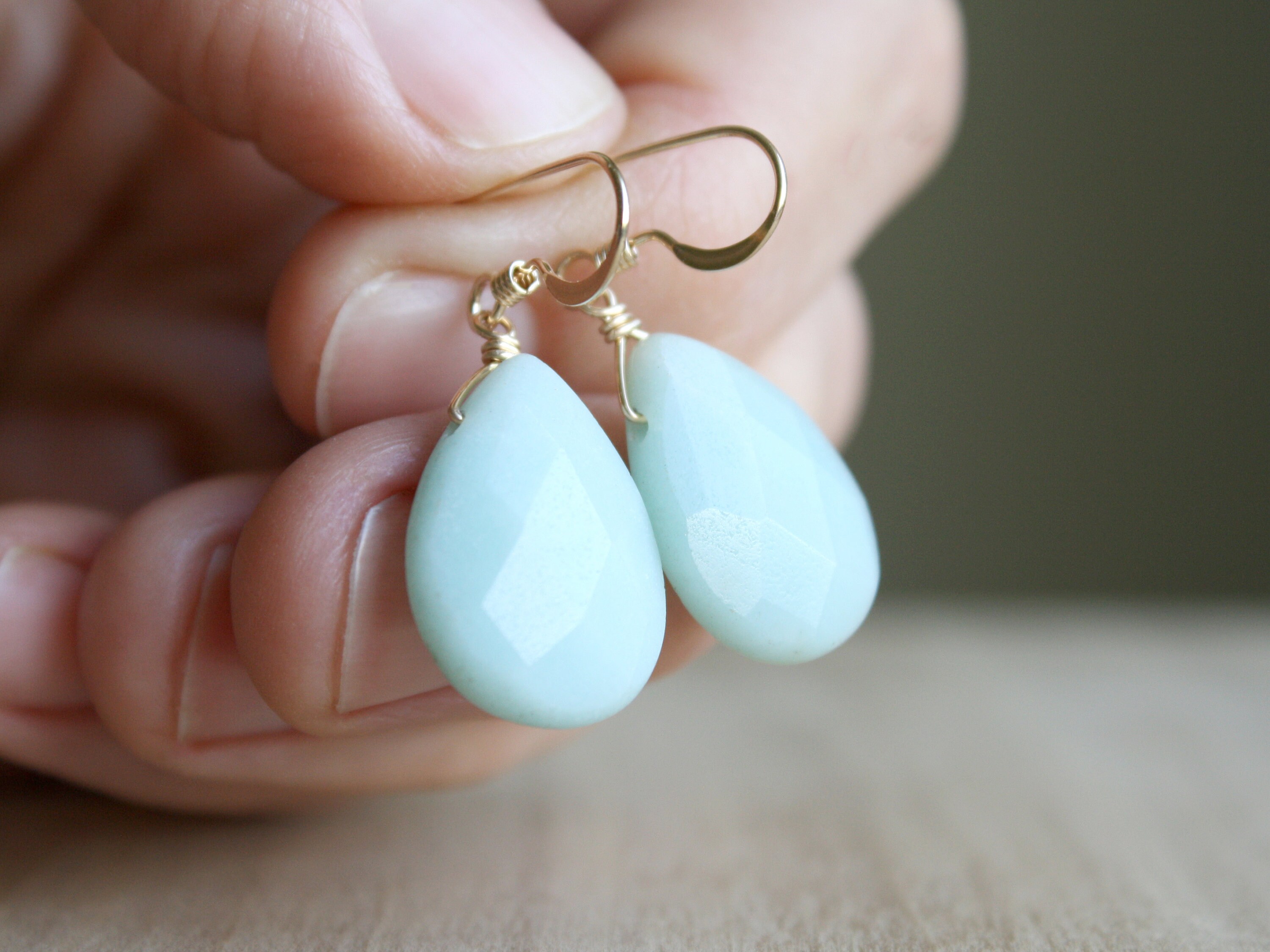 Knidos Amazonite Azurite Earrings main image 1