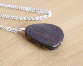 Tiger Iron Necklace for Negative Energy Protection and Anxiety Relief