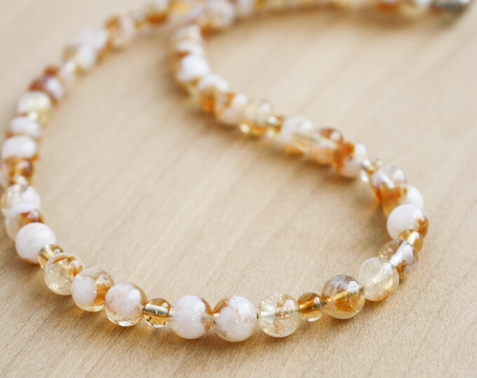 Featured listing image: Natural Citrine Beaded Necklace for Positive Energy NEW