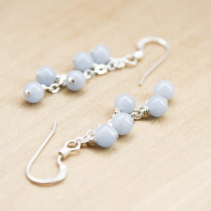 Angelite Earrings . Gemstone Cluster Earrings . Light Blue Stone Earrings 925 Sterling Silver image 6