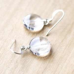 Clear Quartz Earrings Dangle . Quartz Crystal Earrings in Sterling Silver image 6