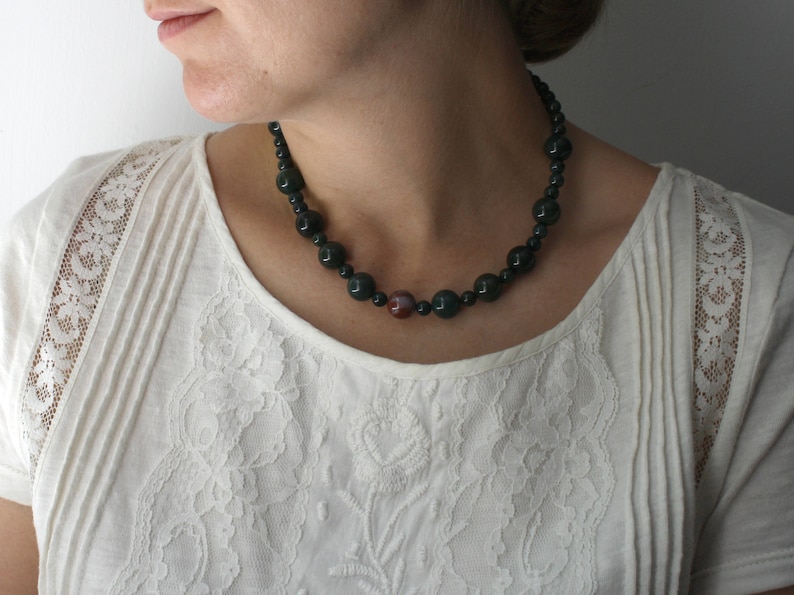 Protection Necklace Bloodstone Necklace for Women and Men Wellness Jewelry
