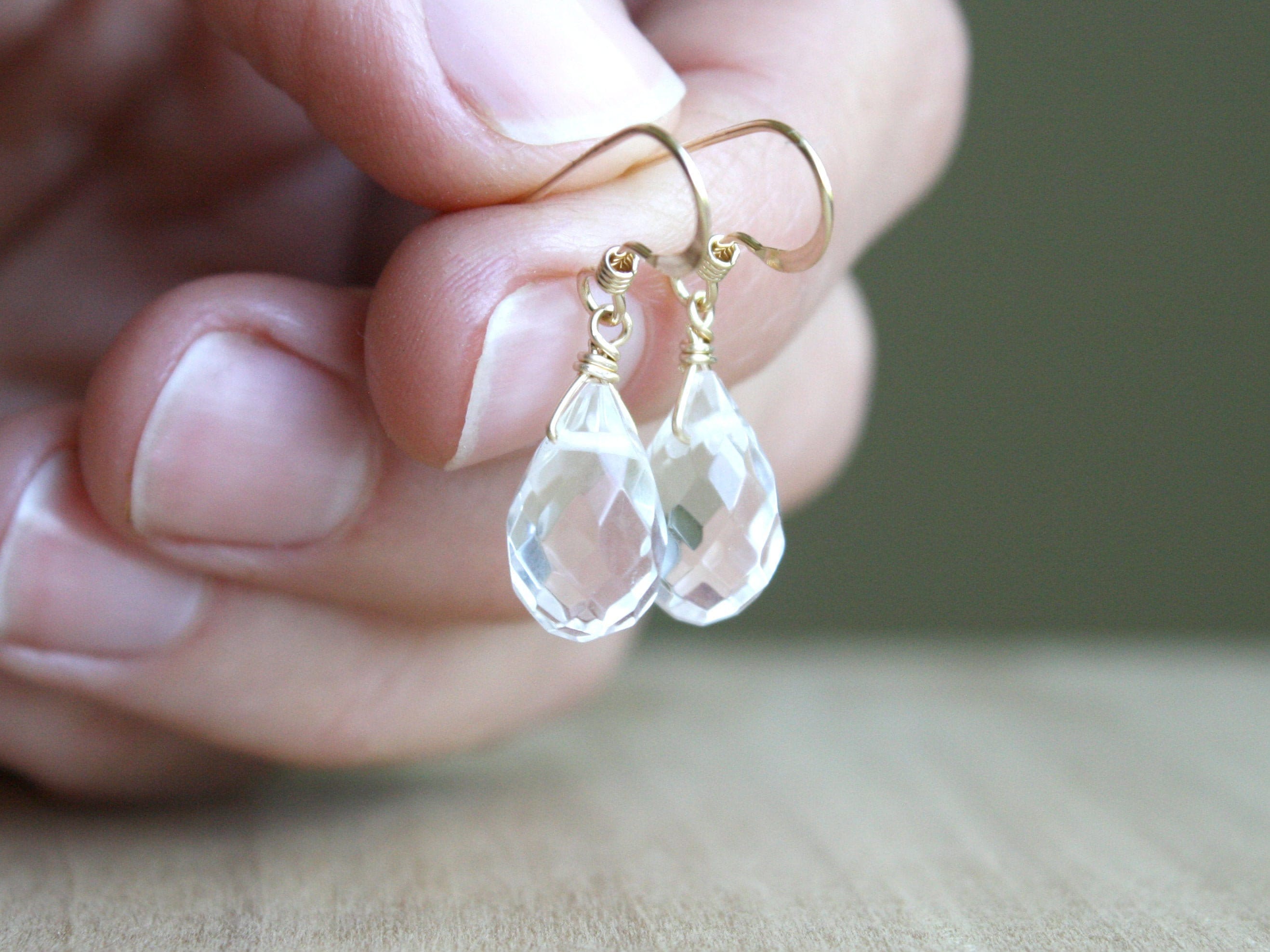 Clear Quartz Crystal Earrings - Clarity - Rei of Light Jewelry