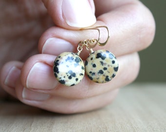 Dalmatian Stone Earrings for Grounding and Strength