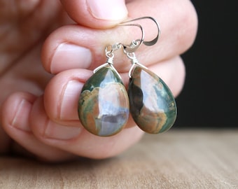 Rhyolite Earrings in Sterling Silver for Self Acceptance and Affirmation