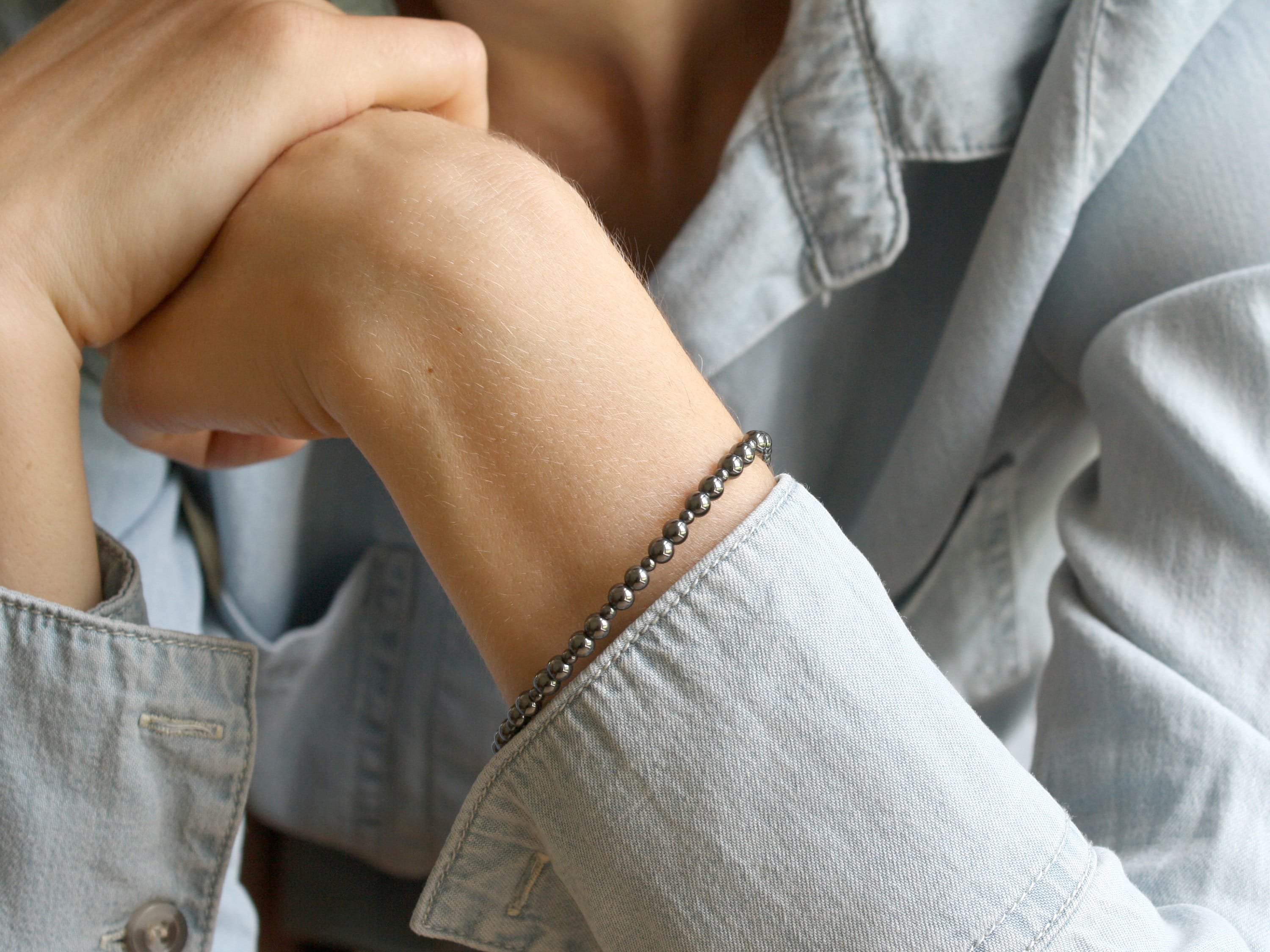 Anxiety Bracelet Unisex Bracelet . Hematite Bracelet 4mm with Etsy