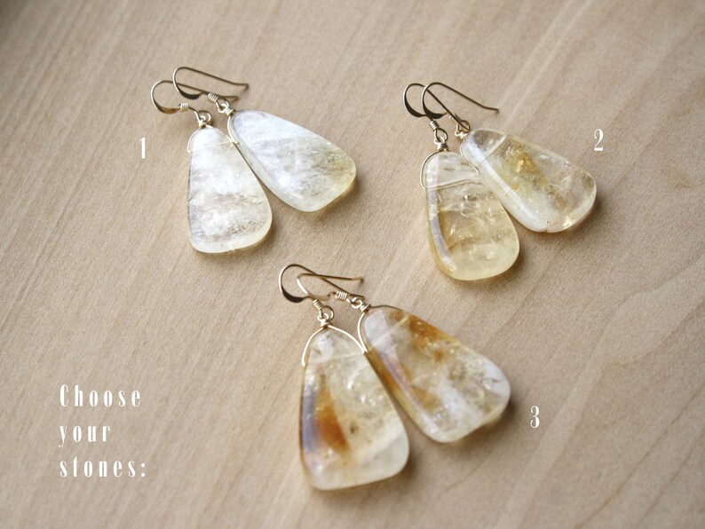 Natural Citrine Earrings Gold Gold Crystal Earrings Dangle Gold Gemstone Earrings Drop NEW