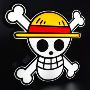 One Piece LED Lamp - Luffy&#39;s Jolly Roger - Desk Decoration, Home Decor, Personalized Gift