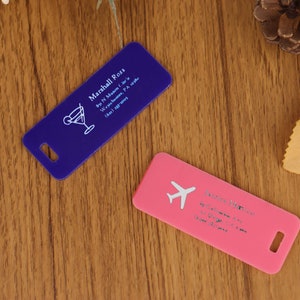 Personalized Metal Luggage Tag, Engraved Aluminum Tag - Travel Gift, Bag ID, Custom Images, Logos, Suitcase tag, Backpack tag