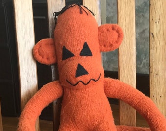 Halloween Pumpkin Sock Monkey