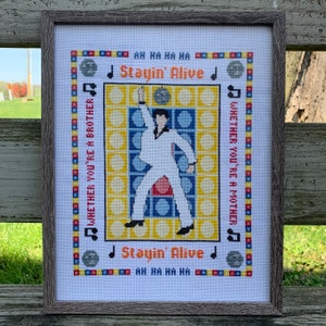 Stayin&#39; Alive Cross Stitch Pattern Instant PDF Download