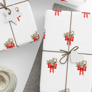 Christmas Candy Cane Wrapping Paper, Personalized Holiday Gift Wrap, Custom Xmas Wrapping Paper, Festive Present Wrap, Vintage Candy Cane