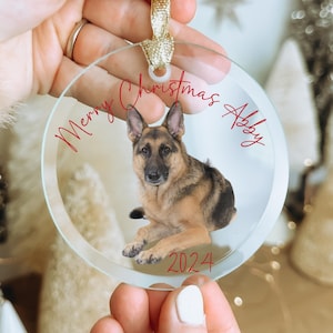 Glass Ornaments, Custom Pet Photo Christmas Ornament, Personalized Pet Ornament with Photo - Holiday Decor, Pet Lover Gift, Christmas Tree