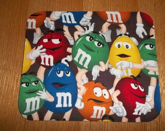 Mouse Pads, Peanut M and M, Computer Mouse Pad, Desk Accessory, Office Decor, Handmade, Gift, MousePad, Rectangle, Mouse Mat, Mouse Pad, Mat