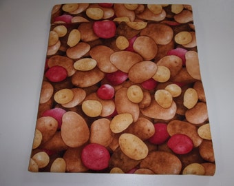 Microwave Baked Potato Bag, Large, Potato Bag, Potato Print, Tan Red Potato Sack, Pouch Handmade, Kitchen Utensil, Cotton