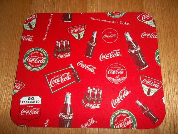 Mouse Pad Coke Coca Cola Mouse Pads Red Desk Accessory Etsy