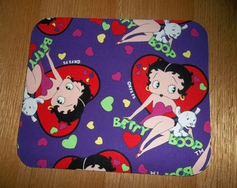 Mouse Pad, Betty Boop, Mouse Pads Purple Desk Accessory, Office Decor, Handmade, Gift, MousePad, Rectangle, Mouse Mat, Computer Mouse Pad