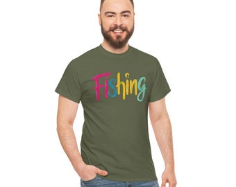 Fishing Unisex Heavy Cotton Tee - Outdoor Sports Apparel, Fishing Enthusiast Gift, Fishing Gear Shirt, Angler Clothing, Lake Life Tee