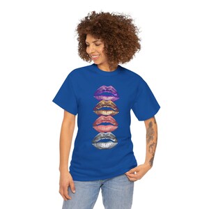 Hot Lips Unisex Heavy Cotton Tee - Cool Graphic Shirt, Bold Red Lips Design, Trendy Fashion Top, Unique Gift for Him/Her, Stylish Tee for