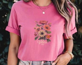 Wildflower T-Shirt, Vintage Flower Shirt, Floral T-Shirt, Wild Flowers Shirt, Gift For Women, Flower Shirt, Ladies Shirts, Best Friend.