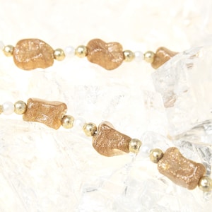 Unique Piece! Vintage Murano glass necklace with aventurine and gold colored beads, handmade, 1980s Made in Italy, perfect gift