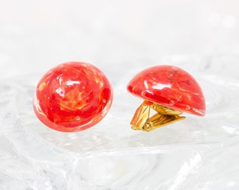 Boucles D'oreilles En Verre De Murano Rouge Marbré - TRES.OR - Neuf Avec étiquettes - Livraison 48h