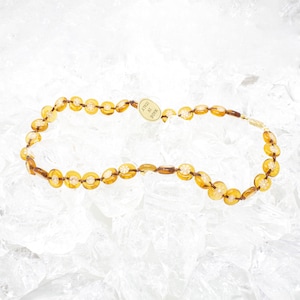 Vintage Murano glass necklace with handmade honey-colored pearls, decorated with tone-on-tone murrine, 80s jewel Made in Italy