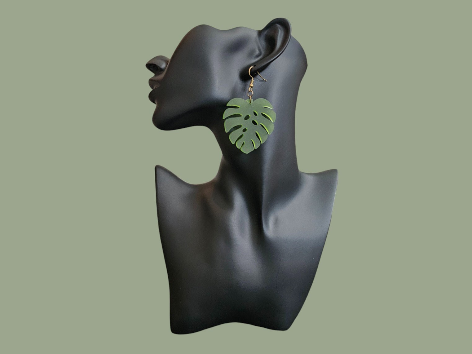 Monstera Leaf Acrylic Earrings – Lightweight Laser Cut Dangles – Handmade Plant Lover Jewelry – Boho Hook Earrings