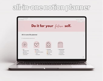 2026 Notion Life Planner All-in-One Digitaler Planer Vorlage für Routinen, Ziele, Kassenbons, To dos, Braindump, Habits, Wellness, Academics