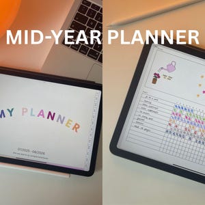 Mid-Year Digital Planner 2025-2026 July Start GoodNotes PDF Hyperlinked Monthly Tabs Weekly spreads iPad for goodnotes dated minimalistic