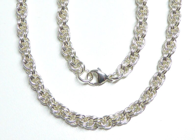 Sterling Silver Chainmail Necklace Chain Mail Necklace Etsy